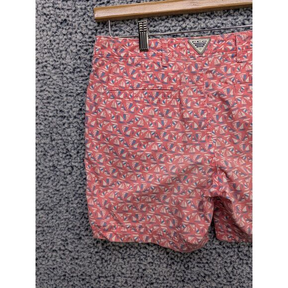 Columbia Super Bonehead PFG Shorts Size 8 Sailboat Nautical Travel Vacation Pink - Picture 6 of 13